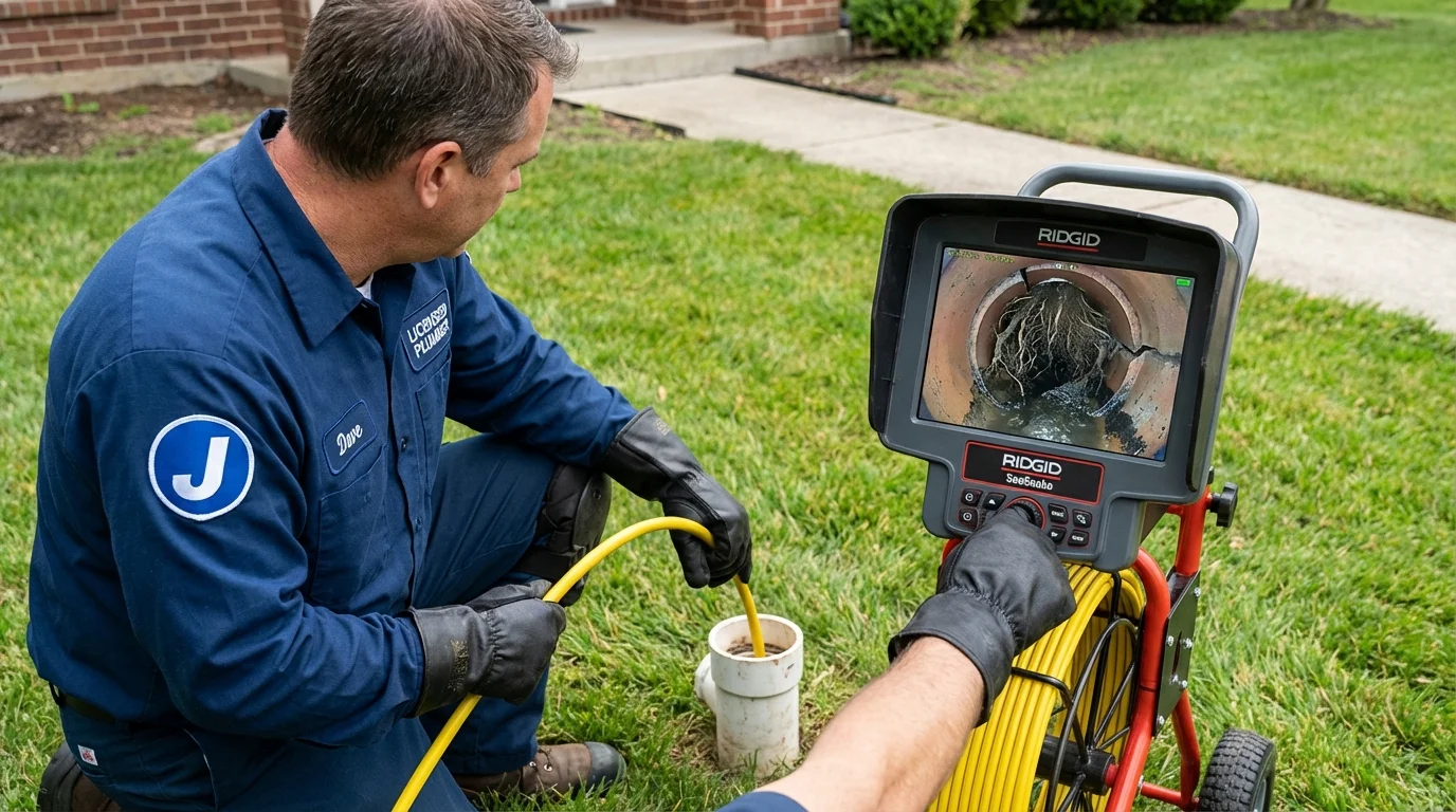 Sewer camera inspection being performed by Johns Plumbing LLC in Hawesville