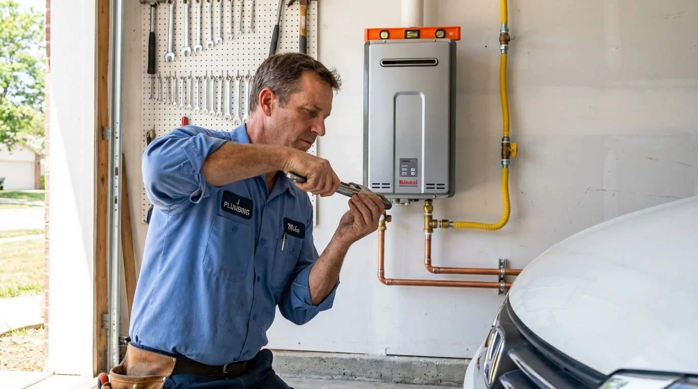 Tankless water heater installation by a Johns Plumbing LLC plumber in Hawesville